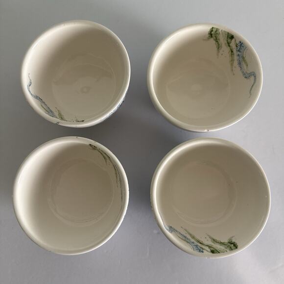 Pier 1 Imports Sea Life 4 Small Dipping Bowls 4-1/4” Ironstone READ - Picture 7 of 8
